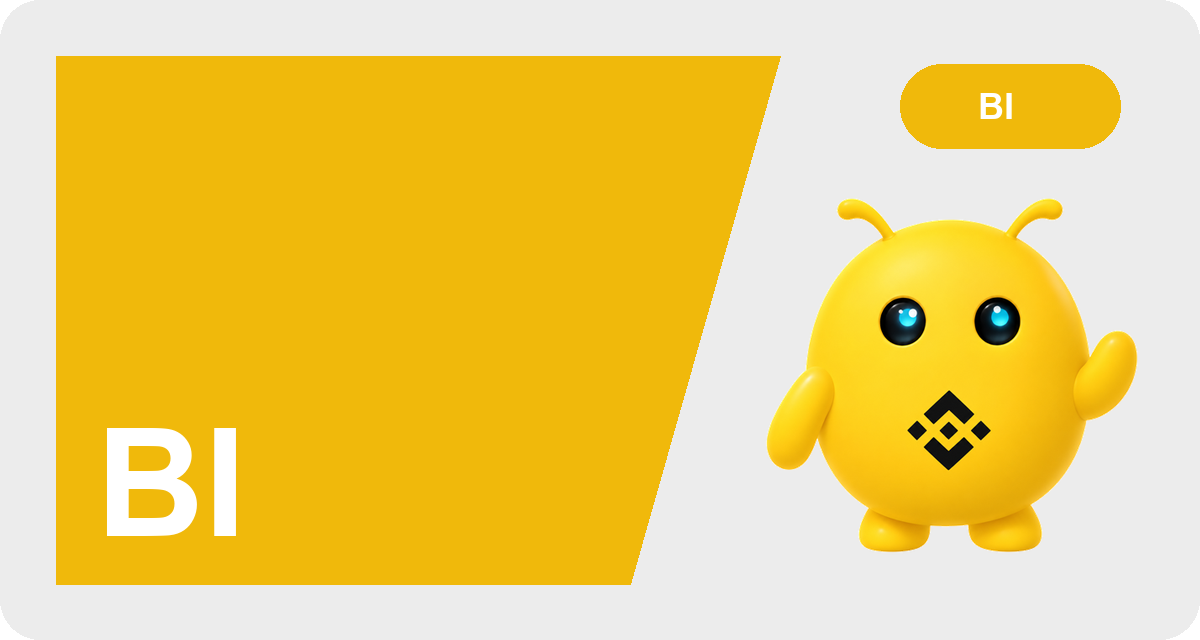 Gold Binance Intelligence card with the mascot
